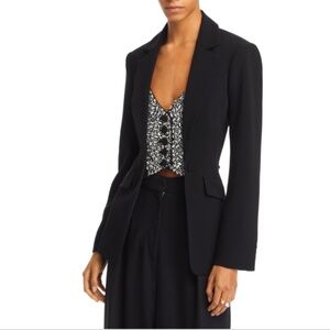Cinq a Sept Cynthia Embellished Combo Blazer Black Sizes 4 NWT